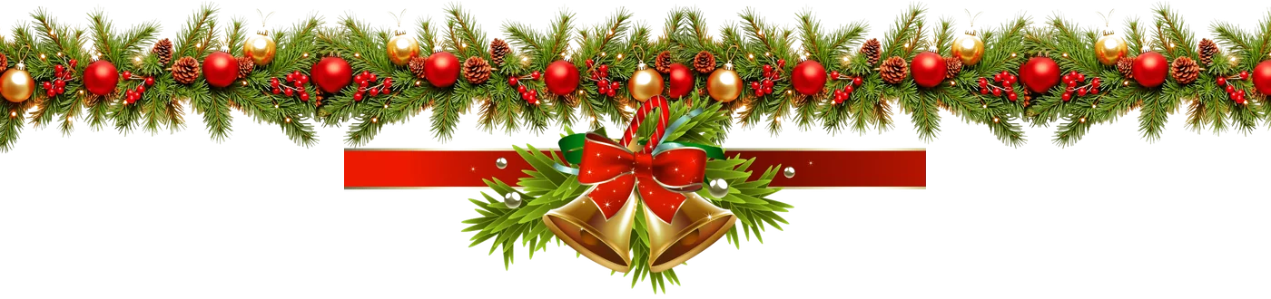 Guirnalda y campanas navideñas
