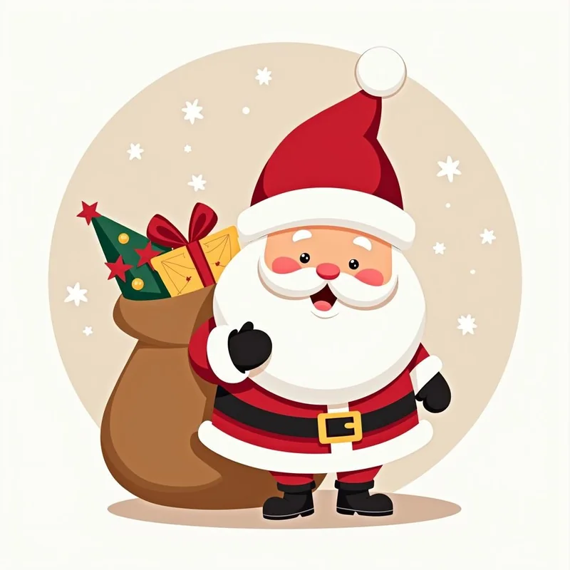 Viejito Pascuero con saco de regalos
